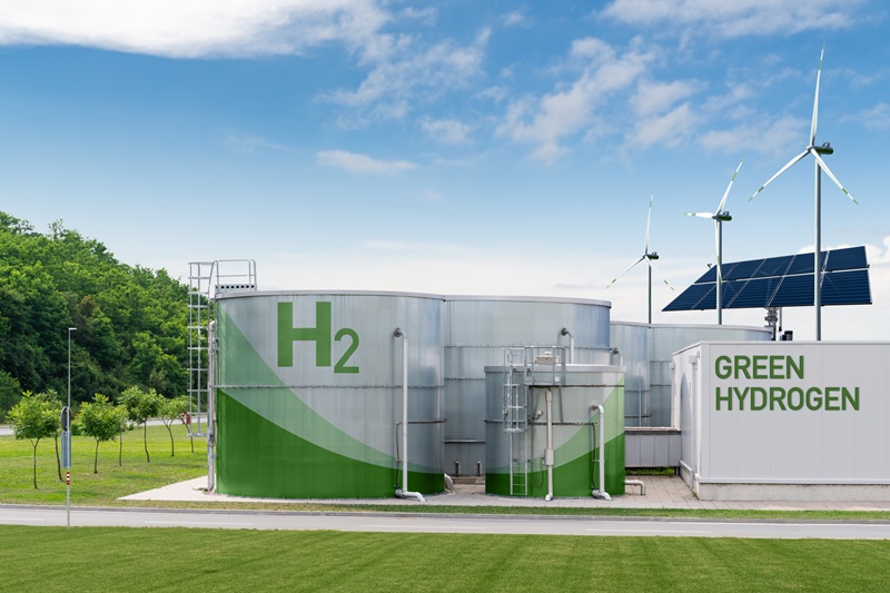 Green Hydrogen factory concept. Credit: iStock